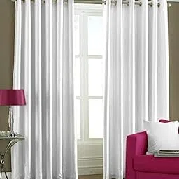 Kiara Creations 1 Piece Plain Solid Curtains for Window 5 Feet, White (White, 5 Feet (1-Pc)), Semi Sheer-picture-25