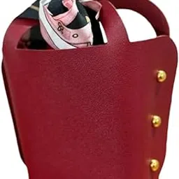 Premium Maroon PU Leather Mini Gift Pouch with Printed Satin Bow & Gold Rivets | Stylish Candy Bag, Storage Box, Return Gift for Women & Girls | 13x5.5x12 cm-picture-12