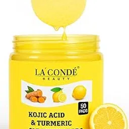 LA’CONDE’ Kojic Acid & Turmeric Cleansing Pads – 50PCS | Exfoliating Face Pad for Dark Spots, Pigmentation & Glowing Skin | Skin Brightening Toner Pads for Women & Men-picture-26