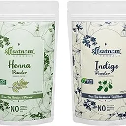 Shree Satnam Herbals PURE Henna Powder & Pure Indigo Leaf Powder for Rich long lasting natural BLACK shade | SOJAT RAJASTHAN HENNA | Hairfall Control & Hair Smoothening (Combo Pack of 2) - 100g+100g-picture-34