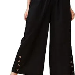 globus Women Mid Rise Mid-Rise Partially Elasticated Waist Opaque Wide Leg Palazzos-picture-45