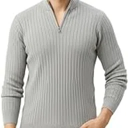 pivl Men's Winter Half Zip Solid Warm Sweater-picture-52