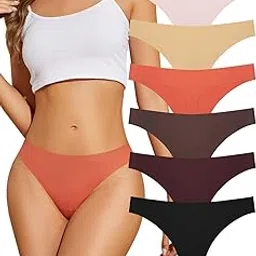 smileai fashion Cotton Stretchable Thong Panties for Women | Bikini Style Seamless Panty | Everyday Underwear | Low Waist Innerwear for Women | Pack of 6-picture-18