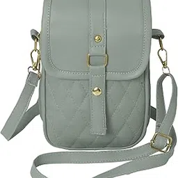 raez Crossbody Mobile Sling Bag for Women | Stylish Women's Sling Bag | Vegan Leather Ladies Purse for Mobile Phone with Detachable Keychain and Adjustable Strap (Style-2, Green)-picture-36