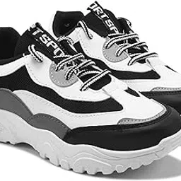 deflow Women's Chunky Sneakers - Mesh Upper Thick Rubber Sole Sporty Lace-Up Lightweight Sporty Casual Shoes-picture-58