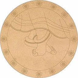 Pre Marked MDF Cutout 8inch for Clay Art The Lotus Feet of Shree Krishna Idol Design 2 Symbol Pre-Marked Cutout Wooden MDF Shapes 1Pcs-picture-18