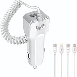 NAYRA 4-in-1 Fast Car Charger, Universal Compatibility, 3.4A High-Speed Charging, Built-in Coiled Cable + 4-in-1 Charging Cables (Type-C, Lightning, Micro,Micro USB)-picture-31