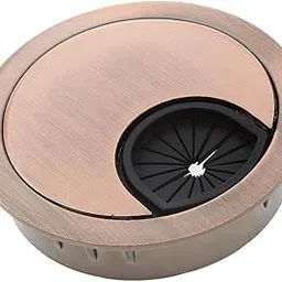 Desk Table Metal Grommet Outlet Wire Cable Cover 60mm Red Bronze-picture-25