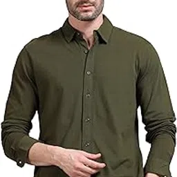 stitchx Men's Full Sleeve Solid Knitted Shirt Olive Green L-picture-33