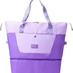 Foldable and Expandable Travel Bag, Waterproof Oxford Fabric,Overnight Duffel Bags for Women, Dry and Wet Separation Sports Tote Gym Bag_Purple-picture-24