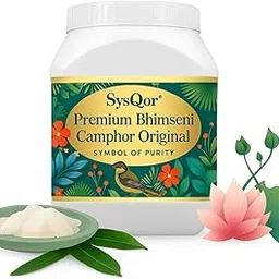 SysQor® Premium Bhimseni Kapoor Original - Pacha karpooram Original bheemsaini Kapoor Original Perfect for Camphor Diffuser Burner or Kapoor dani Electrical Camphor (50 GM)-picture-27