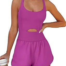 caracilia Women's Workout Athletic Romper Summer Sets Short Jumpsuits Onesie Running Outfits Exercise Gym 2025 Trendy Clothes-picture-33