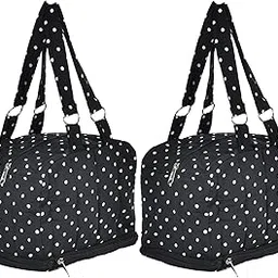 kuber industries Dot Printed Everday Use Women Bag for Travel: Shopping: School: Work- Pack of 2 (Black)-45LUG020-picture-33