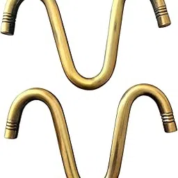 Proniks Nooks W-Shaped Metal Brass Antique Finish Havy Duty Hookh with 12 mm Thickness and 5.5inch Lenght for Hanging Swing and Jhula and for Other Wall Storage hookh (Set 0OF 2)-picture-29