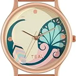 teal by chumbak Round Dial Analog Watch for Women|Bohemian Leaves Collection| Stainless Steel Strap|Gifts for Women/Girls/Ladies |Stylish Fashion Watch for Casual/Work-picture-37