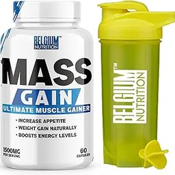 Belgium Nutrition Bulk Gain Mass & Weight Gainer Capsule for Fast Weight & Muscle Gain, Muscle Building Weight Lifters Supplement Muscle Growth, Stamina & Strength - Men & Women, 60 Cap. | Free Shaker-picture-21