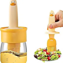 SANTALON Silicone Brush and high Temperature Resistant Oil Bottle Integrated Barbecue Cooking Utensils Home & Kitchen Use. (Yellow)-picture-63