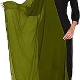 saheli Woman's Elegent Chiffon Dupatta with Fancy lace on Border_Lenth@2.50 Meters/Bright & Fast Colours-picture-54