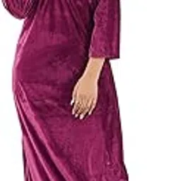 gutthi Women's Cotton Florals Long Nightdress(W-4007PINK)-picture-34