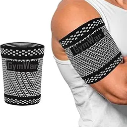 GymWar Bicep Compression Sleeve 1 Pair,Copper Upper Arm Compression Sleeve,Bicep Tendonitis Brace Triceps Brace for Pain Relief,Arm Support fit for Men Women-Black-picture-70