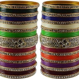 vidhya kangan Multi Colour Stone Stud Acrylic Woman Bangle-picture-50