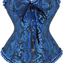 wesoke Women's Corsets Lace Up Boned Overbust Corset Bustier Lingerie Satin Floral Bustier Bodyshaper Top-picture-19