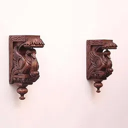 Wooden Wall Bracket Bird Statue Corbel Pair Peacock Annam Sculpture Entry Way Decor Wall Hanging Sculpture Vintage Home Decor Antique Styl Architecture Pooja Room Temple Door Decorative Art Garden Wall Decor Interiror Indian Architectural Wall Art Lamp Hanger Hook Plant Pot Wall Hanging-image-18