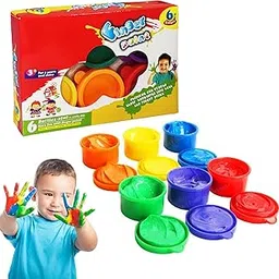 FunBlast Finger Painting Kit, 6 Colors DIY Coloring Hand Paint for Art and Craft Work, Finger Paints for 3+ Year Kids, Finger Paint Kit, Washable Paints for Kid, Return Gifts for Kids-image-44