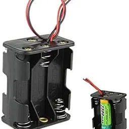 REES52 6-Slot 6 x AA Battery Back to Back Holder Case Box with Leads image 1