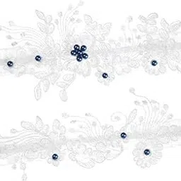 trendynest 2 Pieces Bridal Wedding Garter Costume Accessories Faux Pearls For Party Blue L | Wedding & Formal Occasion | Bridal Accessories | Garters-picture-38