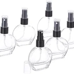 GRN Refillable Oblong Perfume Glass Bottles with spray pump for Perfume Essential Oils Aromatic Water Blend 12 ml Set of 6 Pcs-picture-39