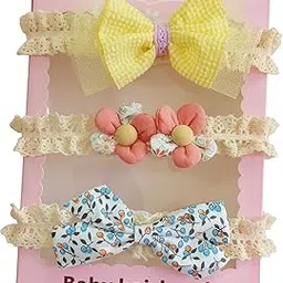 SYGA 3 Pcs Baby Girl Headband Soft Flower Bow Strechable Hairband Suitable For Newborns, Infants, Toddlers and Kids 0-3 Years(Color - 1019)-picture-23