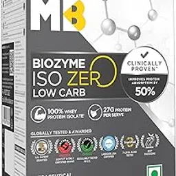 MuscleBlaze Biozyme Iso-Zero, Low Carb Whey Protein Isolate Powder (Ice Cream Chocolate (5x33.5g) | 5 Sachet Travel Pack | Clinically Tested 50% Higher Protein Absorption-image-49