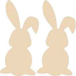 Enakshi® 2X Unfinished Natural Rabbit Shapes Wood Slices Scrapbooking Embellishment|Crafts | Multi-Purpose Craft Supplies | Crafting Pieces | Wooden Pieces-image-0