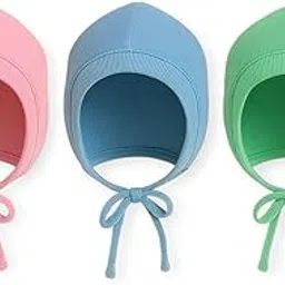 fashflow Unisex Pure Cotton Caps/Topi for Babies Combo Pack of 3 with Knot Closure-picture-19
