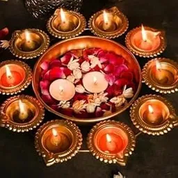 Best Stuff Flower Shape Diya Decorative Bowl for Home, Office and Table Decor |Floating Flowers and Tea Light Candles Home, Diwali Decoration, Pooja-Code AB - 20-image-60