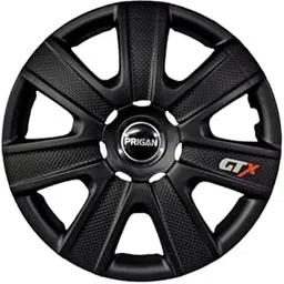 PRIGAN 14 Inch Black Universal Wheel Cover/Cap for All 14 Inch Cars (Size 14 Inch) (Set of 4 Pcs) (Press Fitting) Model- GTX Black 14-image-0