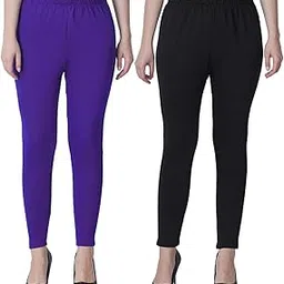 globycraft Pack of 2 Winter Wear Slim Fit Ankle Length Woolen Legging for Women-picture-26