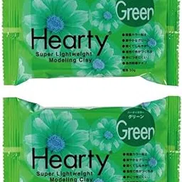 Padico Hearty Soft Lightweight Clay 50g Color Green for Modelling and Sculpting, Air Dry Clay for Art and Craft, Gift for Artists Students Children Professional/Artist Quality Japan Import Pack of 2-picture-21