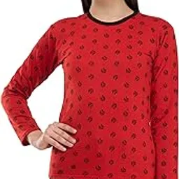 Fleece Warm Allover Printed Half Sleeves T-Shirts for Women (Pack of 1)-picture-19