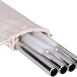 Extra Wide Stainless Steel Reusable Straws 1/2" Metal Drinking Straw Fat Boba Tea Thick Smoothie Milkshake Straws for Tapioca Pearl Bubble Tea Jumbo Drink w/ 2 Big Brush &A Bonus Gift Pouch-image-34