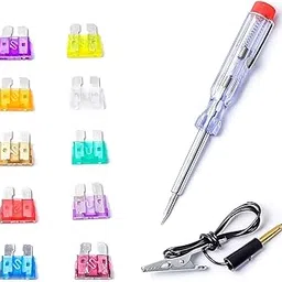 UpToDateTools 10pcs Auto Plug In Fuse Tester with 10 Fuses (3A, 5A, 10A, 15A, 7.5A, 20A, 25A, 30A) for Car, Bike, Van-image-2