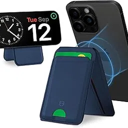 FUEL CO Wallet Bi-Fold [Strong Magnetic] Magsafe Card Holder Stand PU Premium Vegan Leather Case Ultra Slim Lightweight Compatible Mag Safe iPhone 16/15/14/13/12 Pro Max RFID Blocking (Midnight Blue) image 1