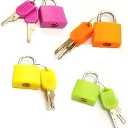 Fambal Set of 4 Mini Padlocks | Metal Pad Locks for Suitcase Trolley Bags Travelling Security Bags Lock-picture-54