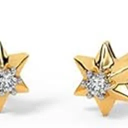 caratlane 14 KT Yellow Gold Celestial Multipierce Diamond Stud Earrings for Women-picture-25