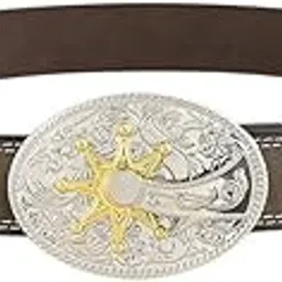 ftk Western Cowboy Leather Belt | Floral Engraved Longhorn Bull Head Buckle, Durable Alloy Buckle for Men & Women-picture-13