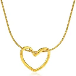salve Stainless Steel Gold Heart Pendant Necklace for Women with Chain | Anti Tarnish Jewellery Neck Chain for Girls Loocket | Aesthetic Necklace for Girls, Valentine's Gift for Girlfriend-picture-28