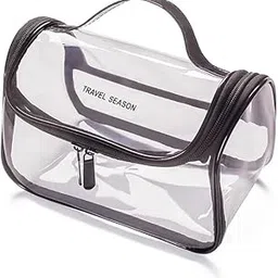 VALAMJI Multipurpose Transparent PVC Zipper Cosmetic Travel Wash Bag Organizer Toiletry Makeup Portable Carry Bag Pouch for Women Girls (Transparent)-image-93