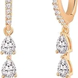 minutiae Earrings With White Solitaire Swarovski Crystal Diamond Stylish Fashion Jewellery For Women and Girls-picture-54