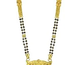 jecy jewels One Gram Gold Plated 30 Inches Long Mangalsutra With MeenaKari Jewellery 30 Inches-picture-17